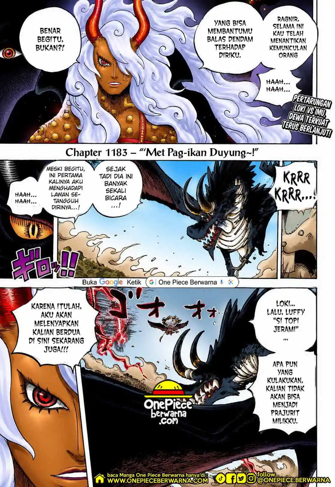 One Piece berwarna 1183 1184 1185 bahasa indonesia